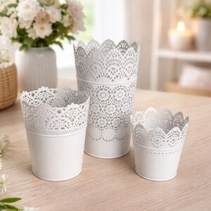 IKEA Skurar Planters with Lace Design